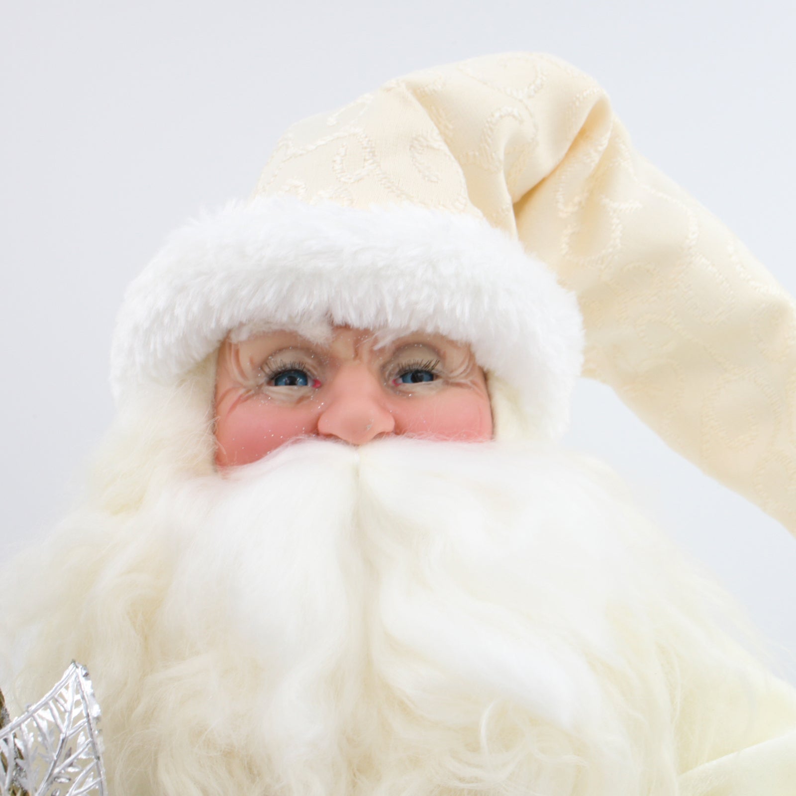 Santa Ornament Traditional Golden White 48cm