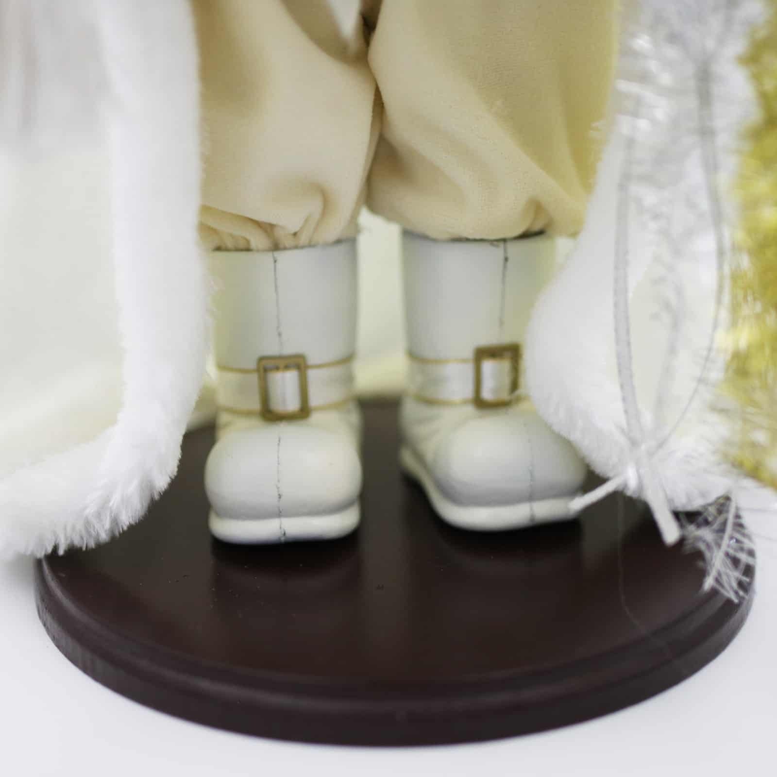 Santa Ornament Traditional Golden White 48cm