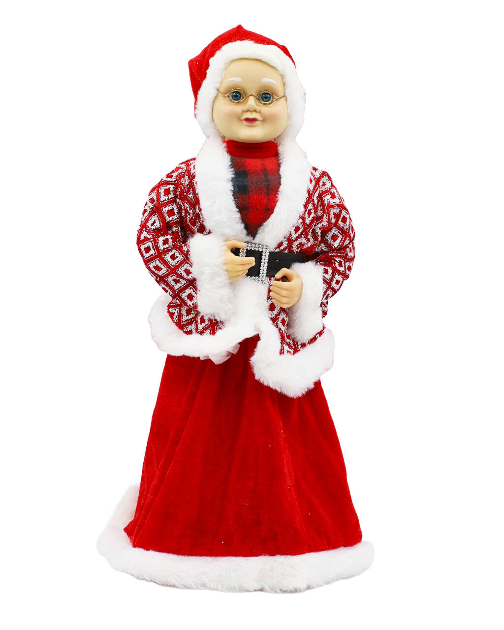 Mrs Clause Christmas Ornament 45cm Red & White