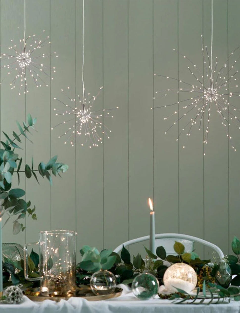 WARM WHITE Dual Power Firework Hanging Light 120 LED
