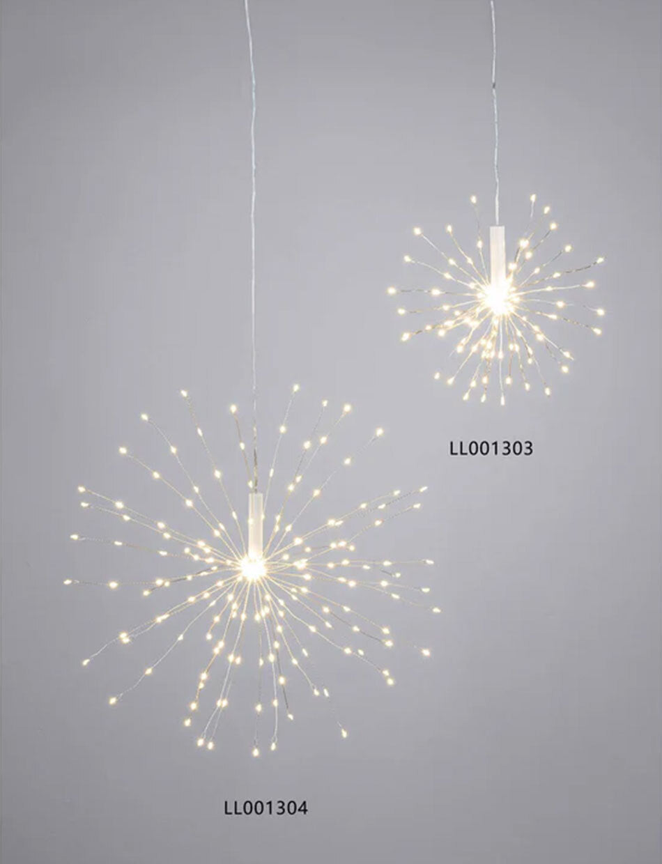 WARM WHITE Dual Power Firework Hanging Light 200 LED