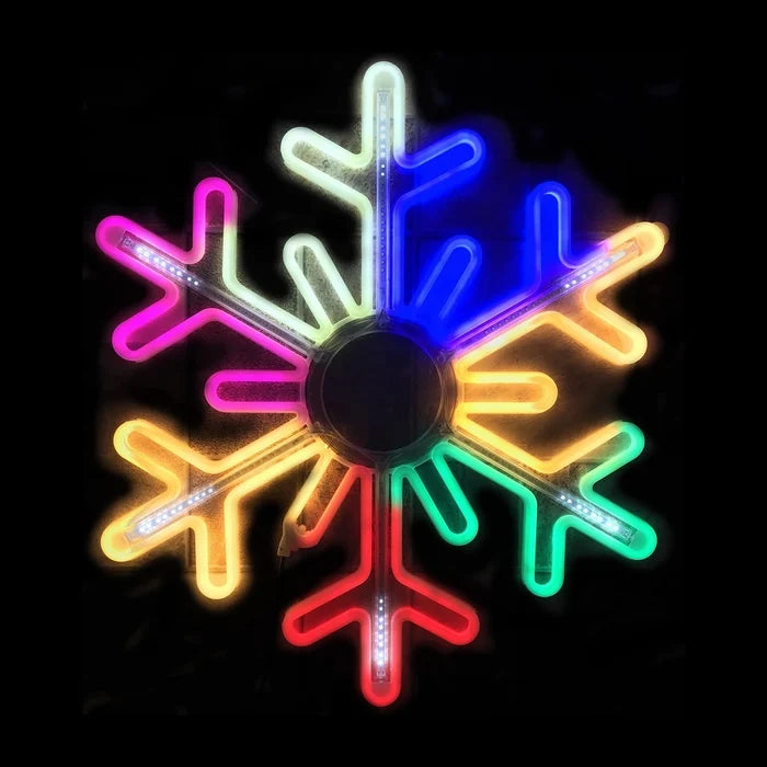 Digital Snowflake Motif, 75cm - Multicoloured