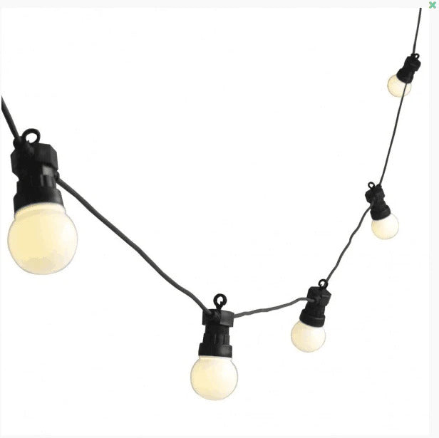 20 Opal Globe WARM WHITE Led Festoon Light 10m