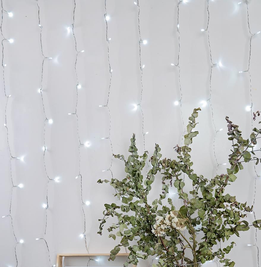 160 COOL WHITE Led Curtain Light 2Mx2M Extendable
