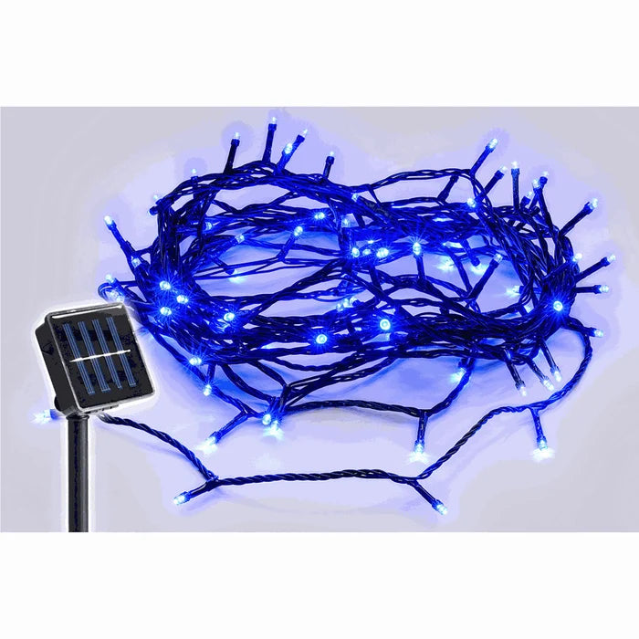 Christmas Fairy Lights 4.9m - Solar - Blue, 100 LED