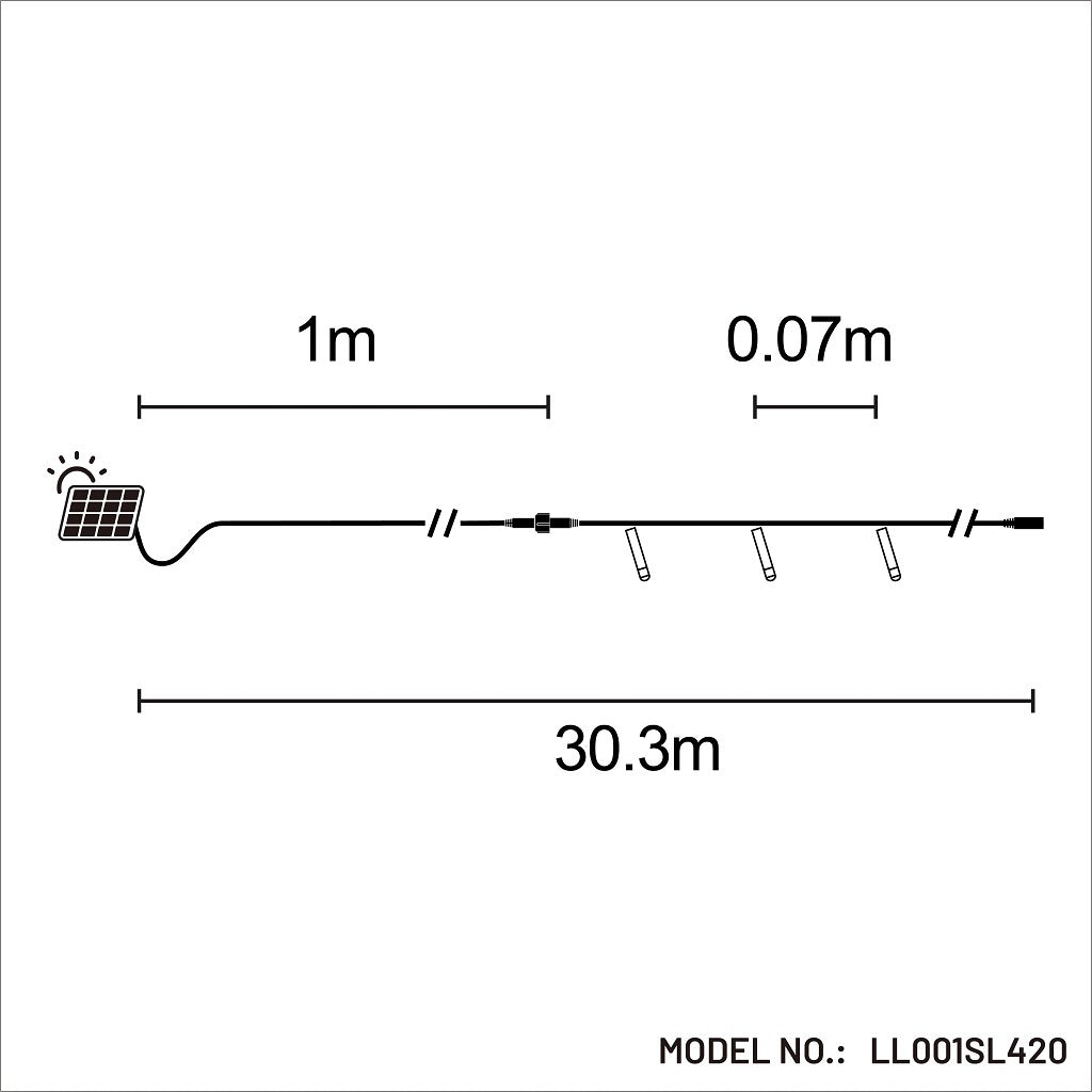 SOLAR 420 Fairy Lights White 29.3m