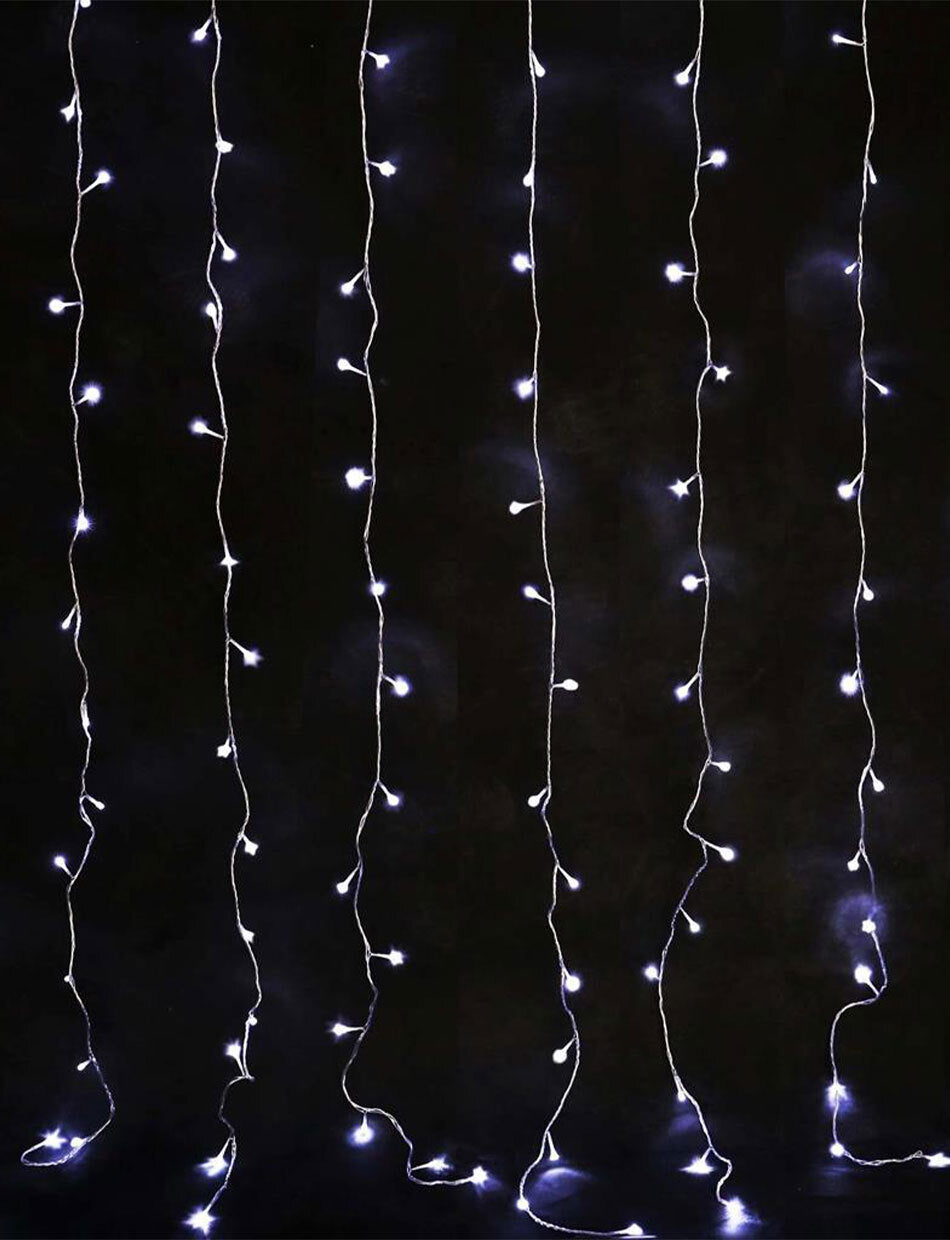 160 COOL WHITE Led SOLAR Curtain Light 2Mx2M