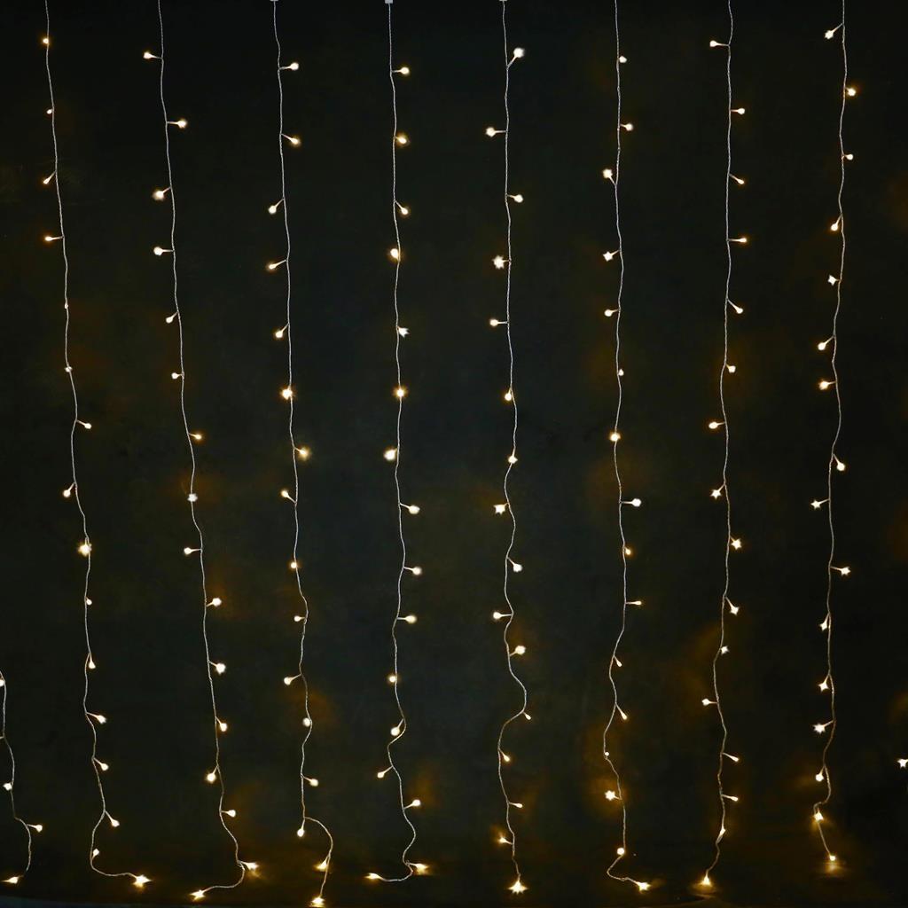 160 WARM WHITE Led SOLAR Curtain Light 2Mx2M