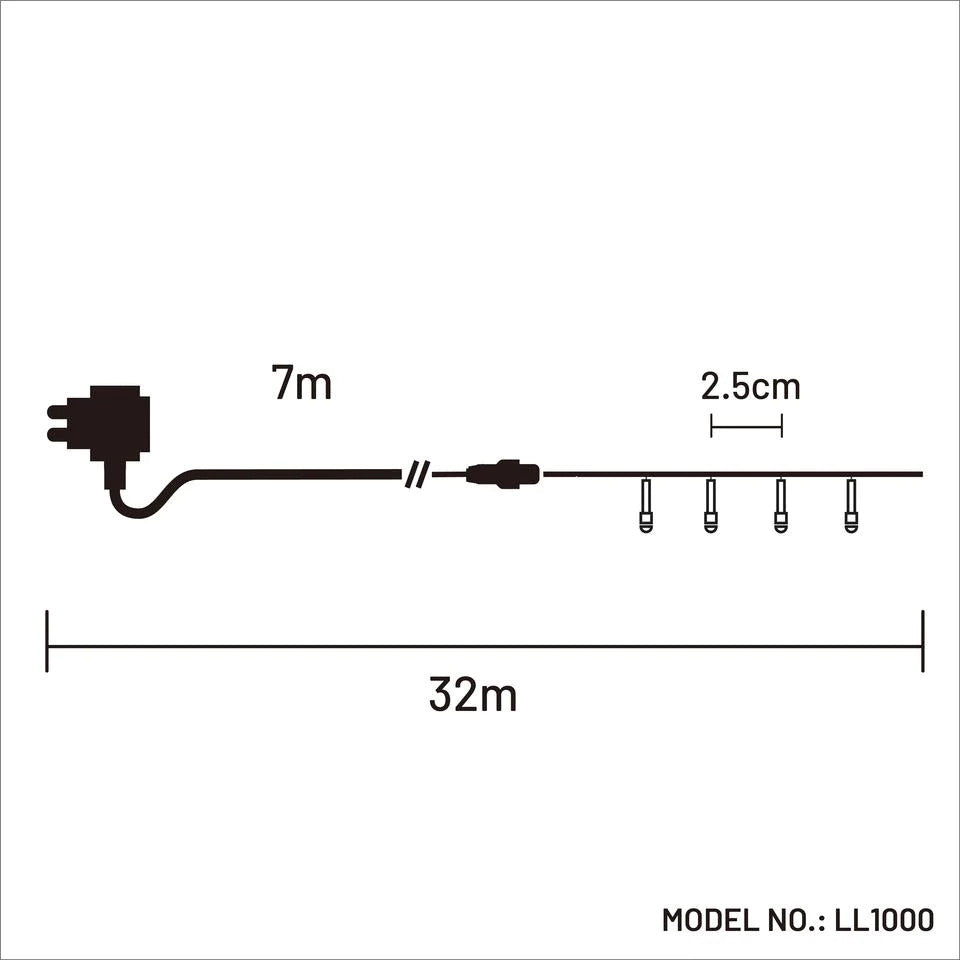 1000 PINK Digital Fairy Lights 25m