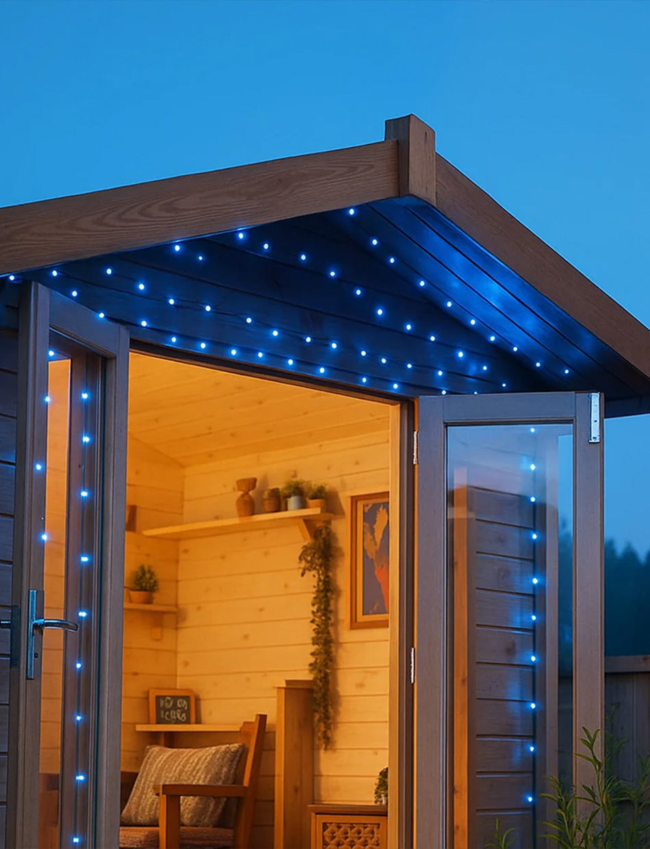 300 LED connectable Coloured cable string light Blue