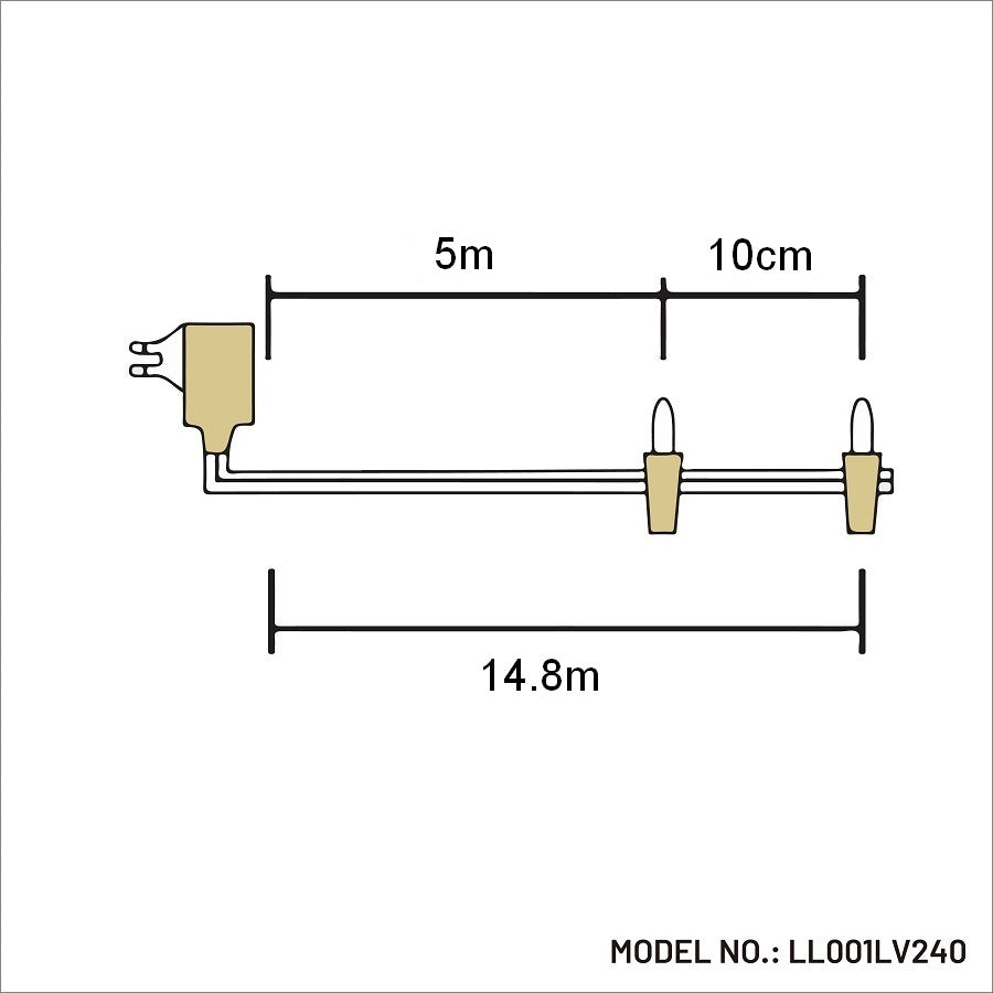 50 Warm White Pinecone Fairy Light 9.8m Connectable