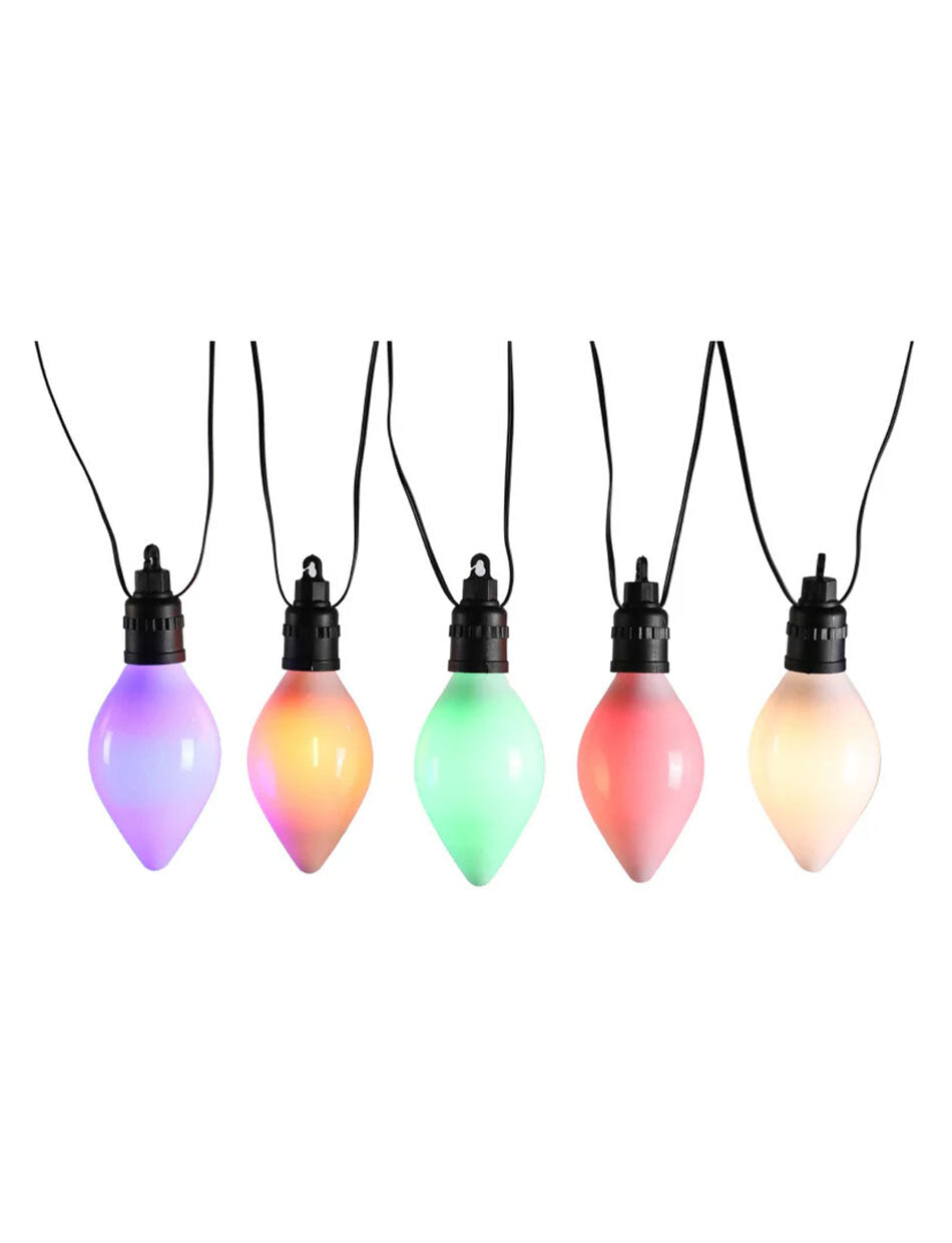 10 LED Multicoloured Fairy Lights Connectable Large Pinecone