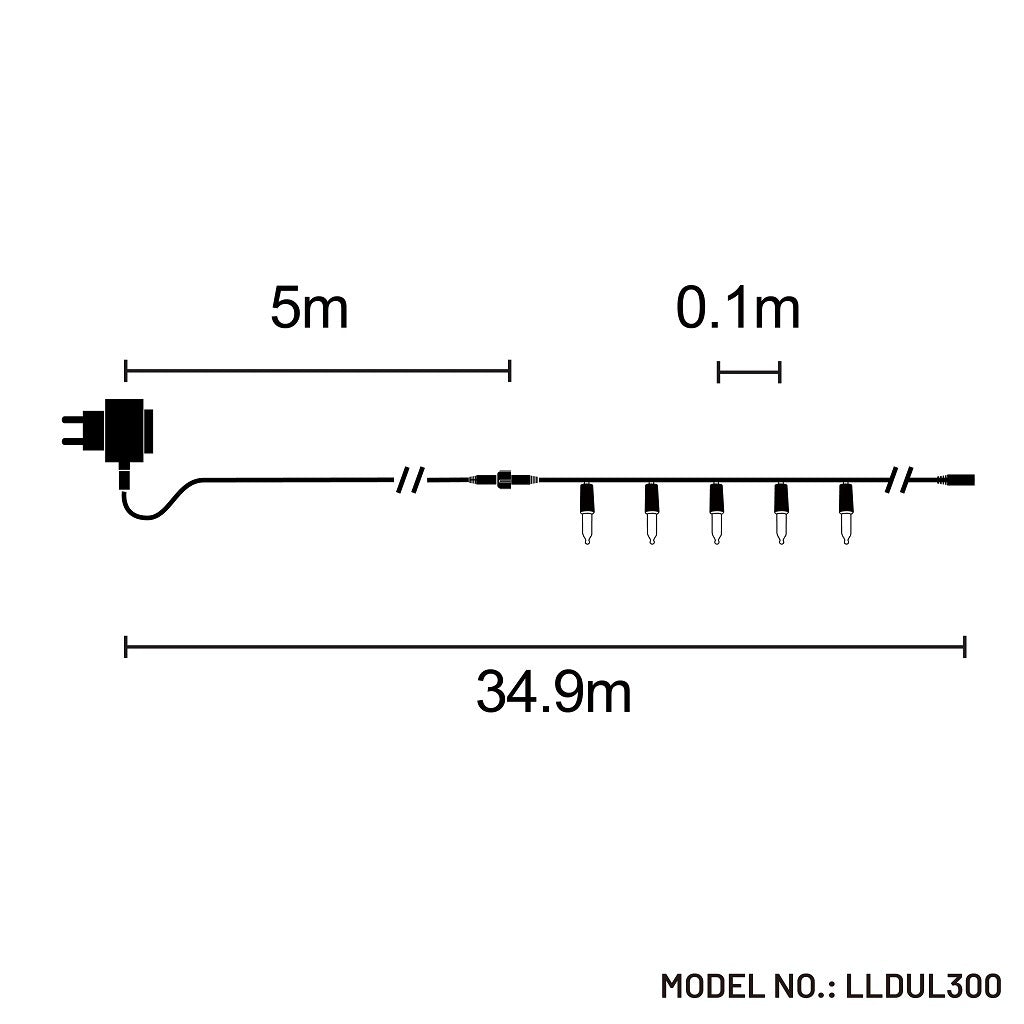 300 Mini Dual Colour LED Fairy Lights 29.9m