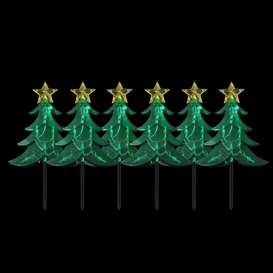 Christmas Tree Stakes LED Dual Power 2.25m Set of 6