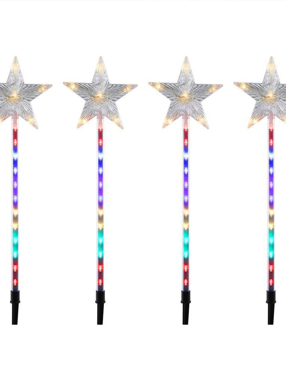 4 LED Shooting Star Pathway Stake Light Multicolour