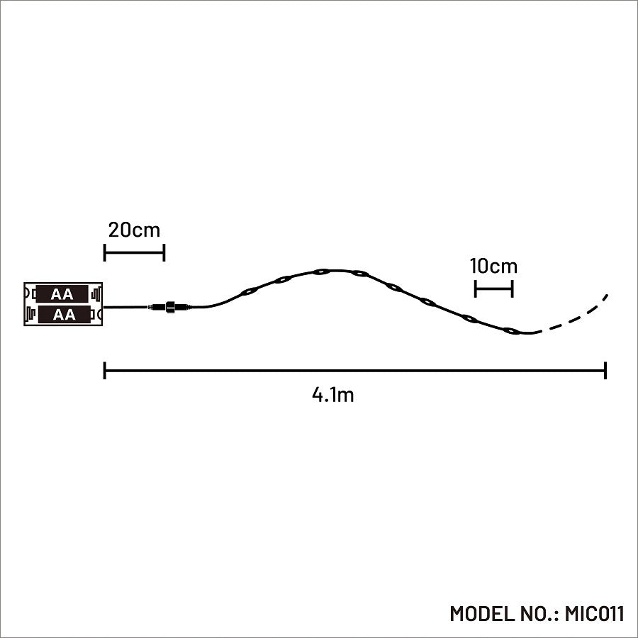 40 Micro MULTICOLOUR String Lights Battery