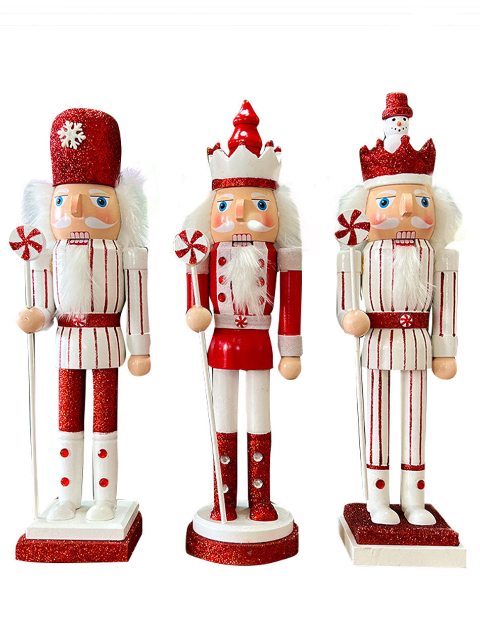 The Candy Striped Guards 3 Nutcrackers 38cm