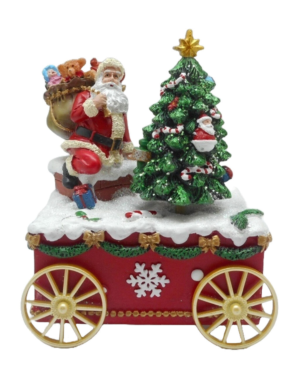 Santa with Christmas Tree Musical Box 15cm