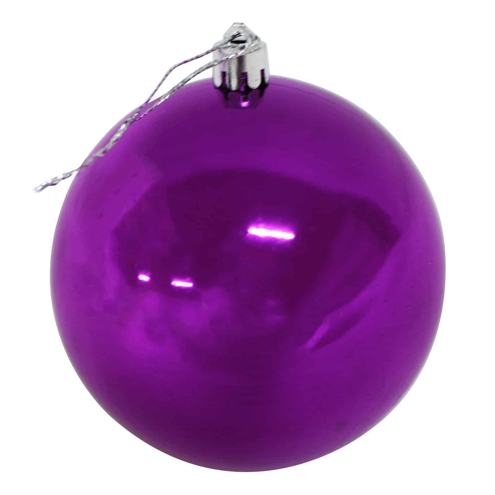 100mm Christmas Baubles Purple 24 Balls Gloss