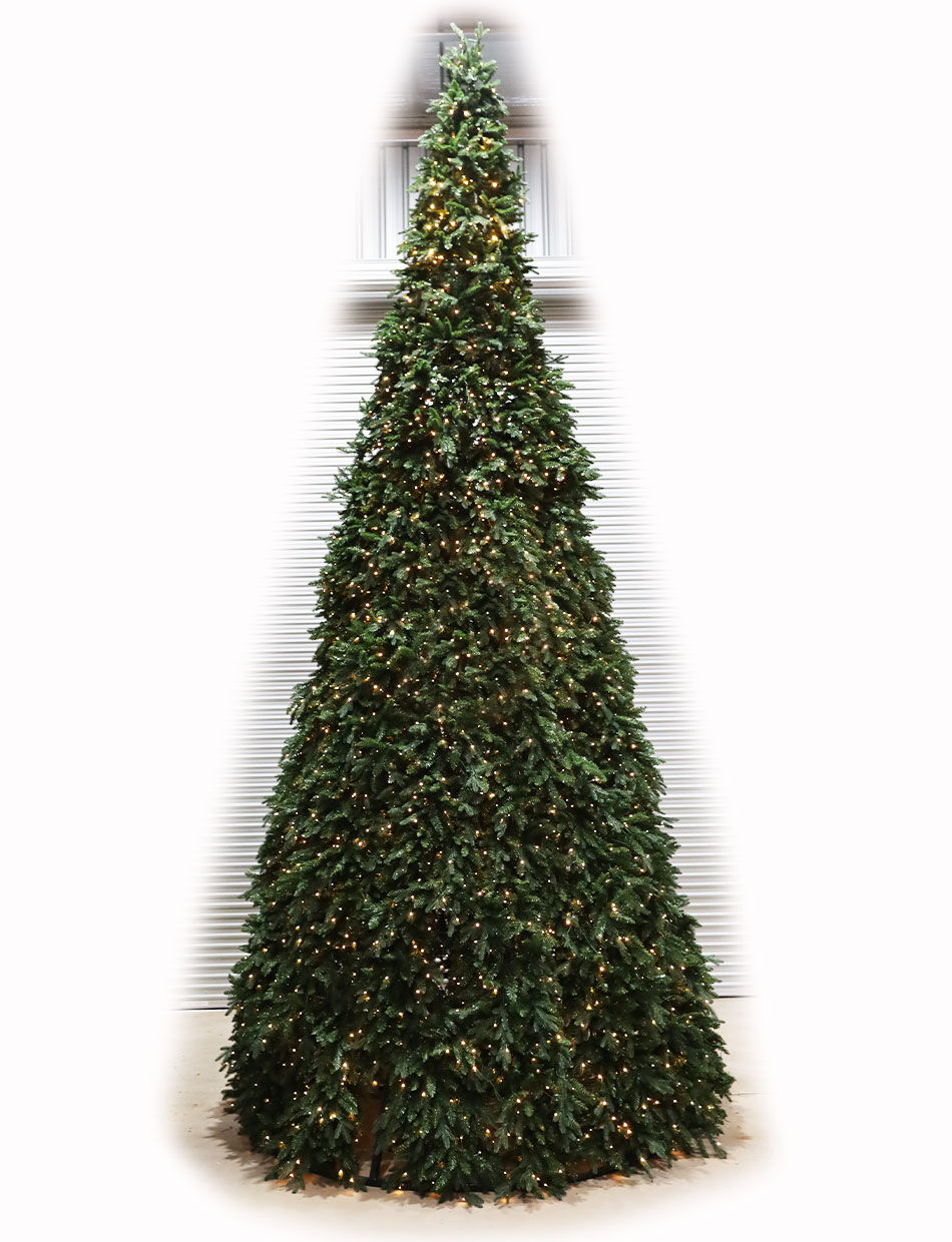 Giant 20ft/6m Green Pre-Lit Christmas Tree with LED Lights