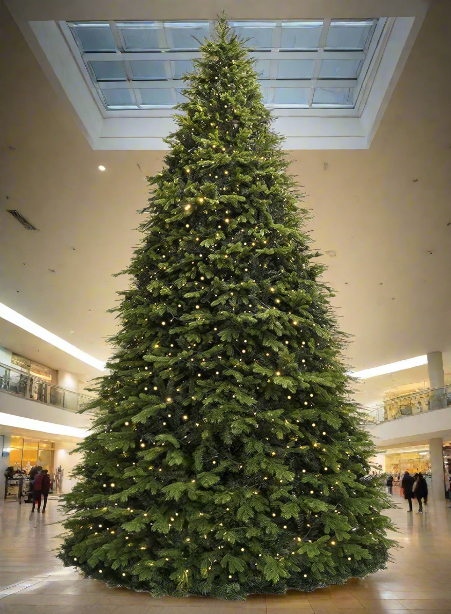 Giant 20ft/6m Green Pre-Lit Christmas Tree with LED Lights