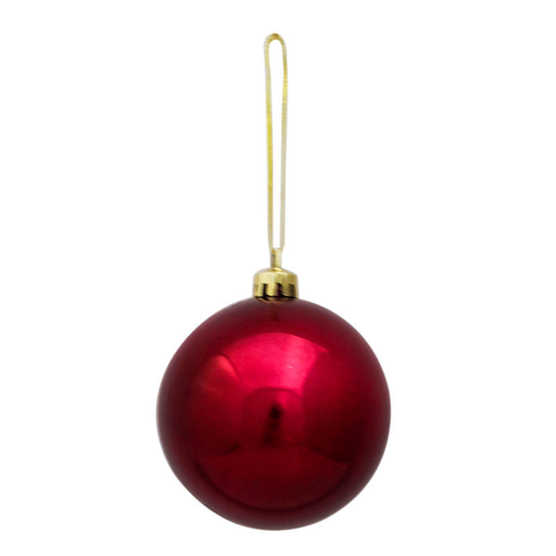 RED DARK RED 70mm Christmas Baubles Gloss Pearl Matt