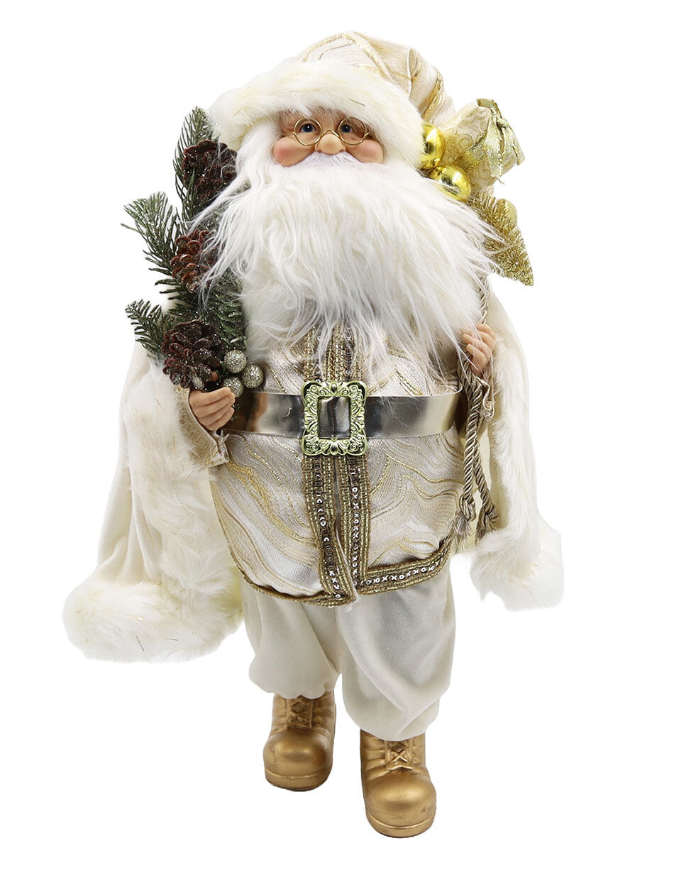 Santa Claus 50cm Gold and White