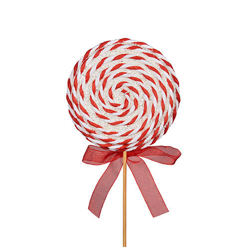 19cm White and Red Lollypop Pick 2 Pack