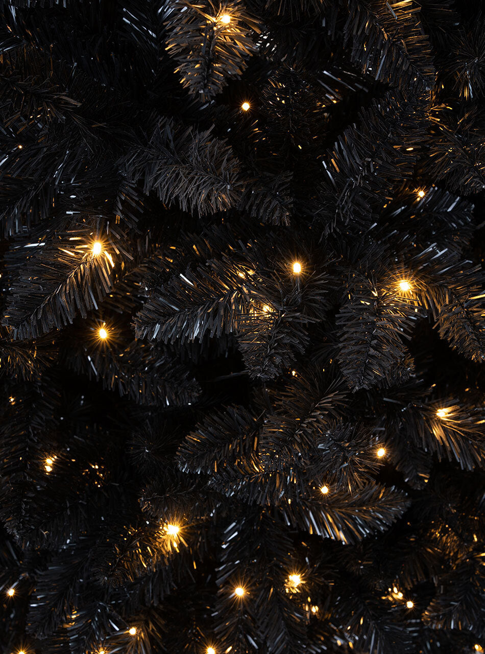 BAVARIAN Black Fir 6ft Pre-Lit Christmas Tree Warm White