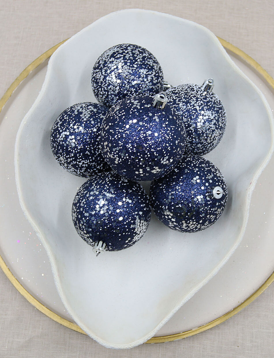 Midnight Sparkle baubles 6pk