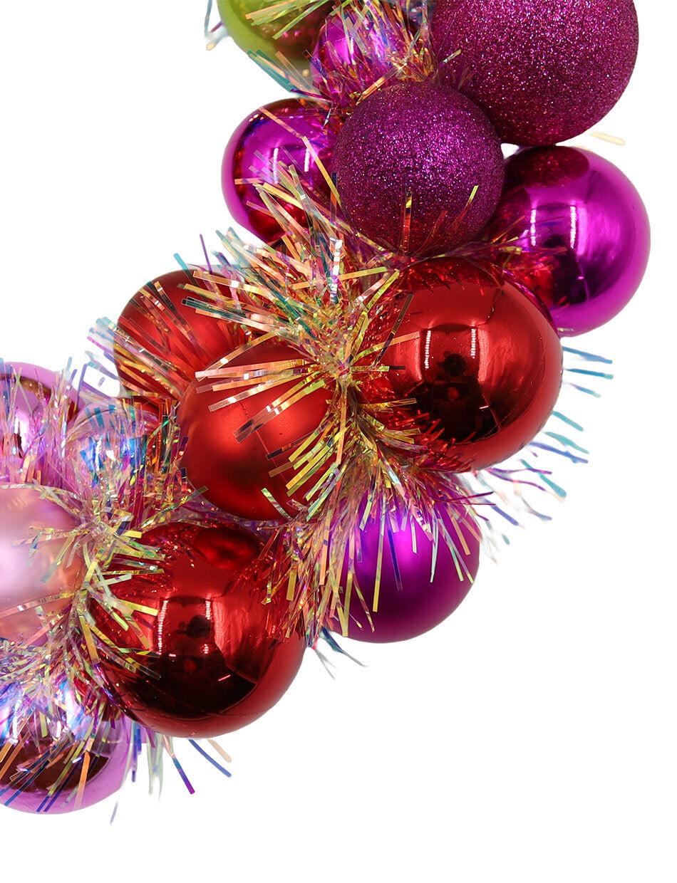 33cm Multicoloured Bauble Wreath