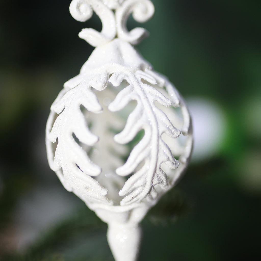 White Christmas Tree Finial Ornament