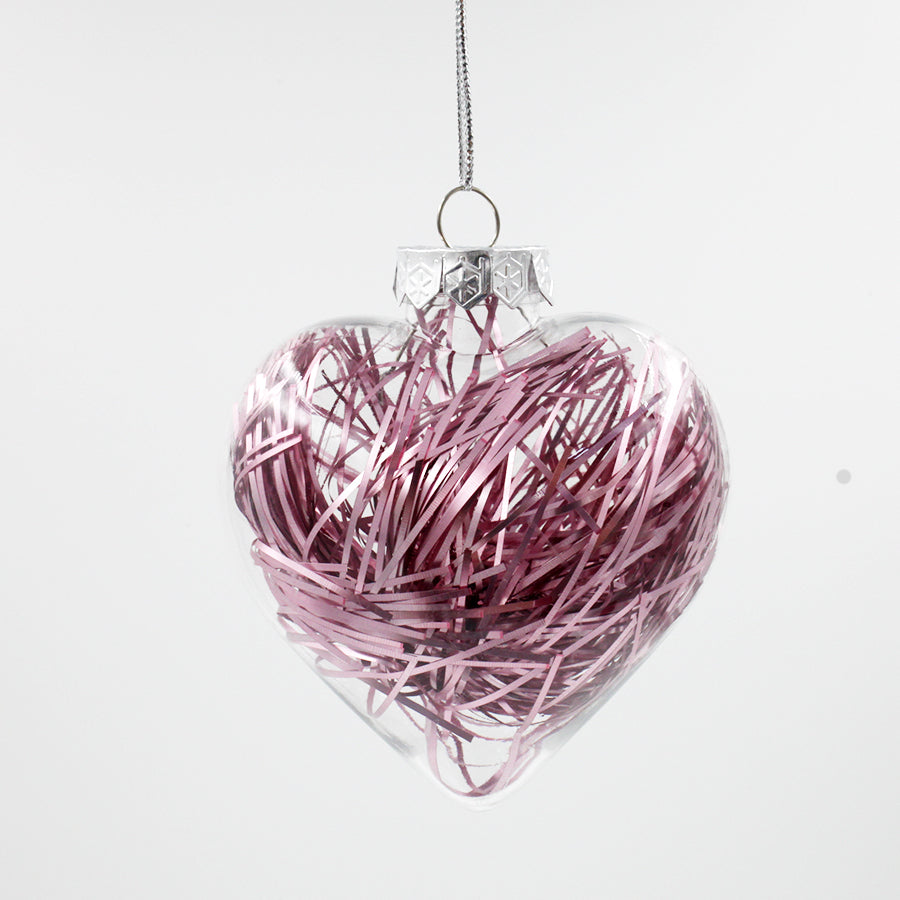 DIY CLEAR HEART SHAPED Christmas Baubles Packs