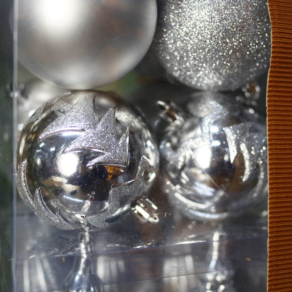Christmas Tree Bauble 51pc Pack Silver