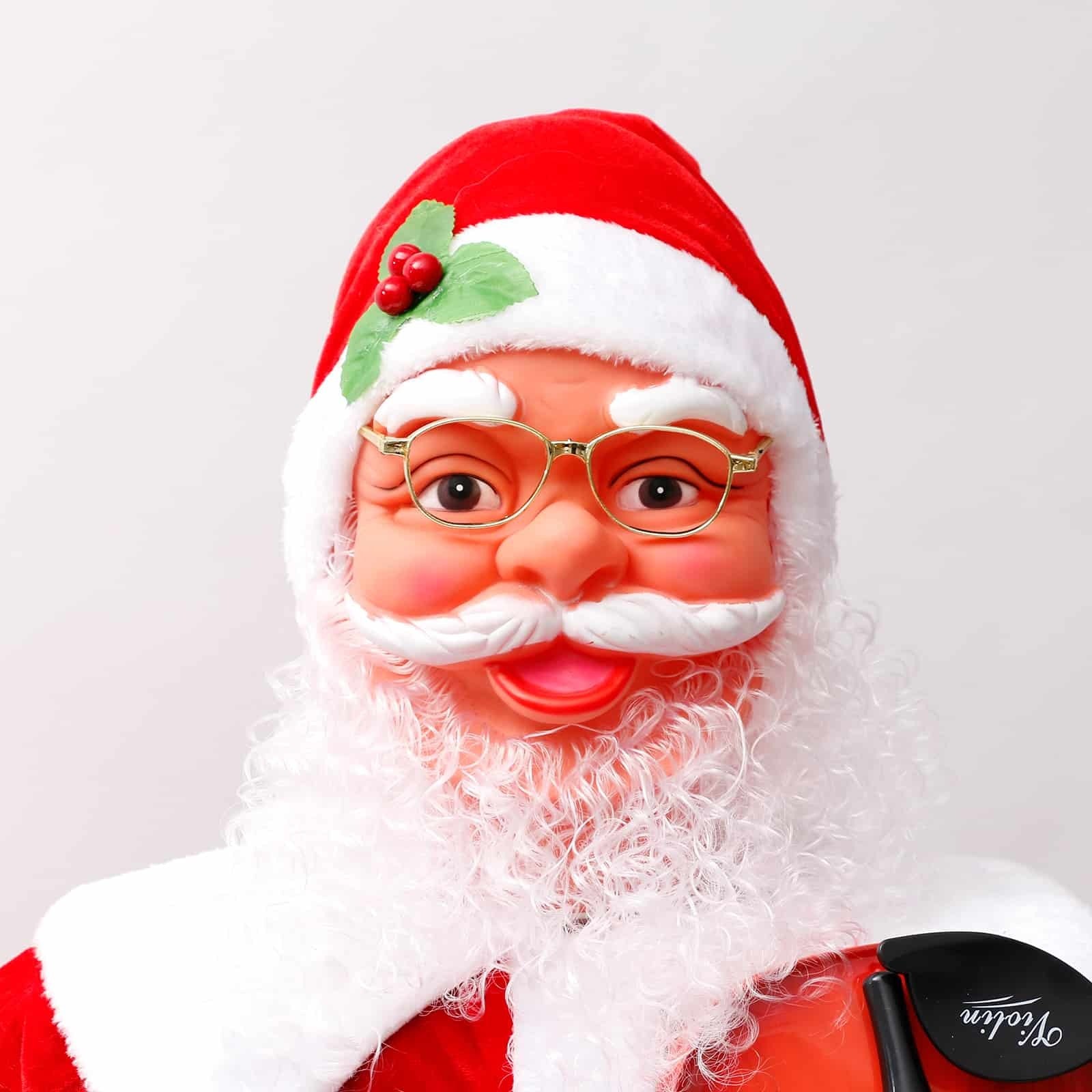 Singing Dancing Santa playing violin 6ft / 180cm