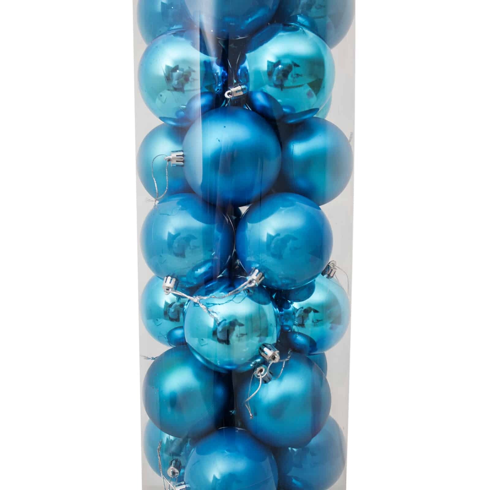 Sky Blue Christmas Baubles 70mm