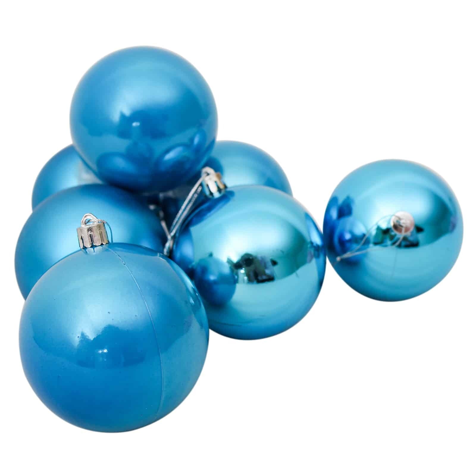 Sky Blue Christmas Baubles 70mm