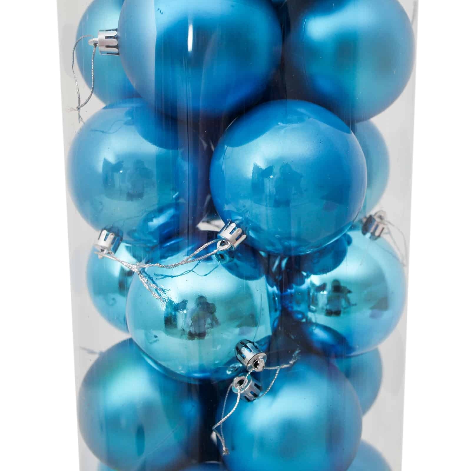 Sky Blue Christmas Baubles 70mm