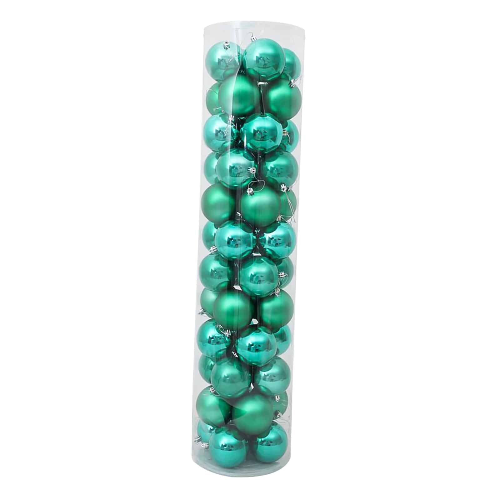 80mm Christmas Baubles Teal 45 Balls