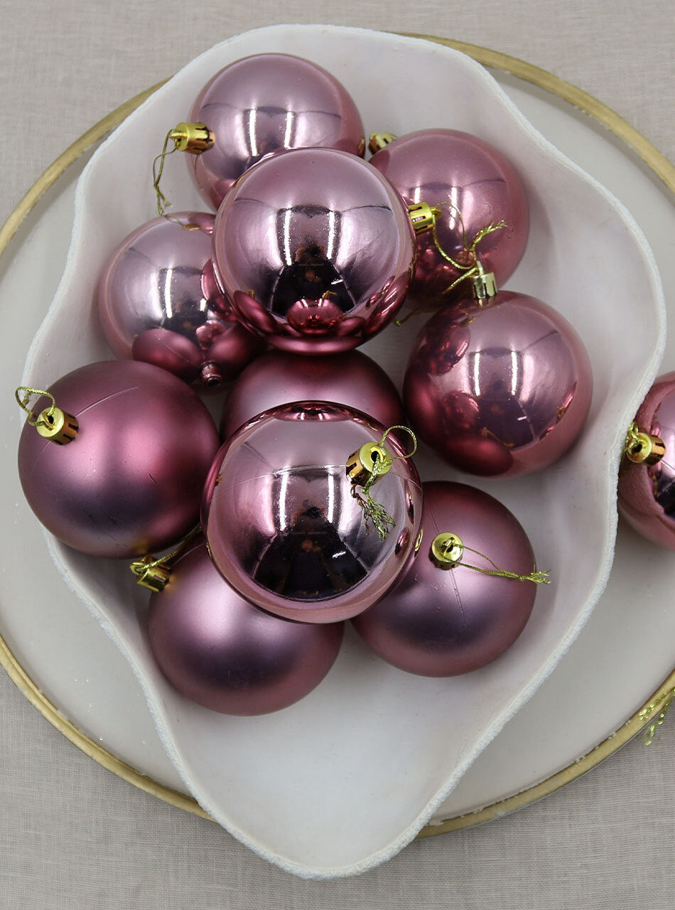 80mm Christmas Baubles Wildberry 45 Balls