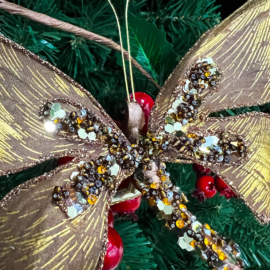 Diamond Butterfly Clip Metalic Bronze 17.5CM