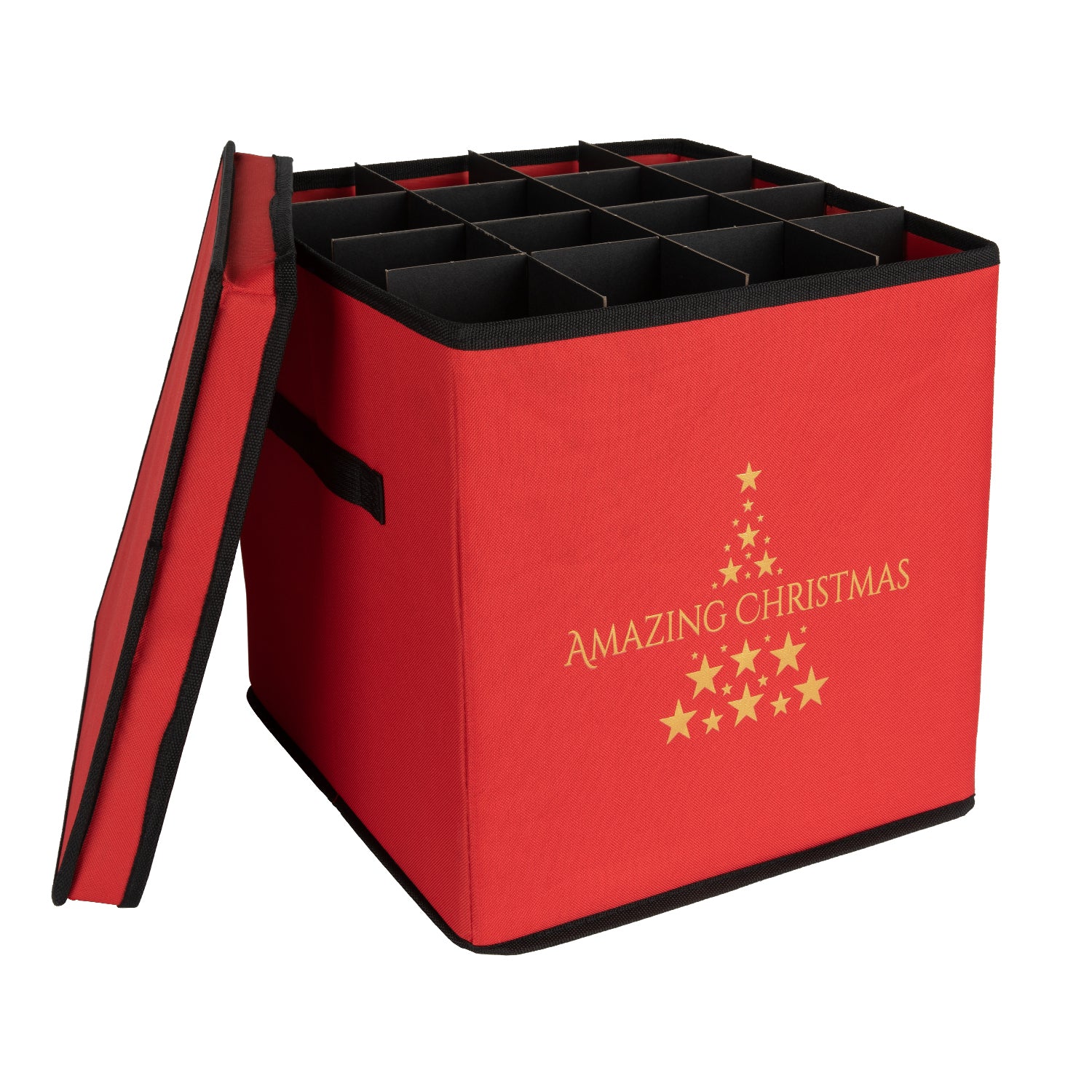 Christmas Bauble Ornament Storage Bag 100mm x 27 Black Trim