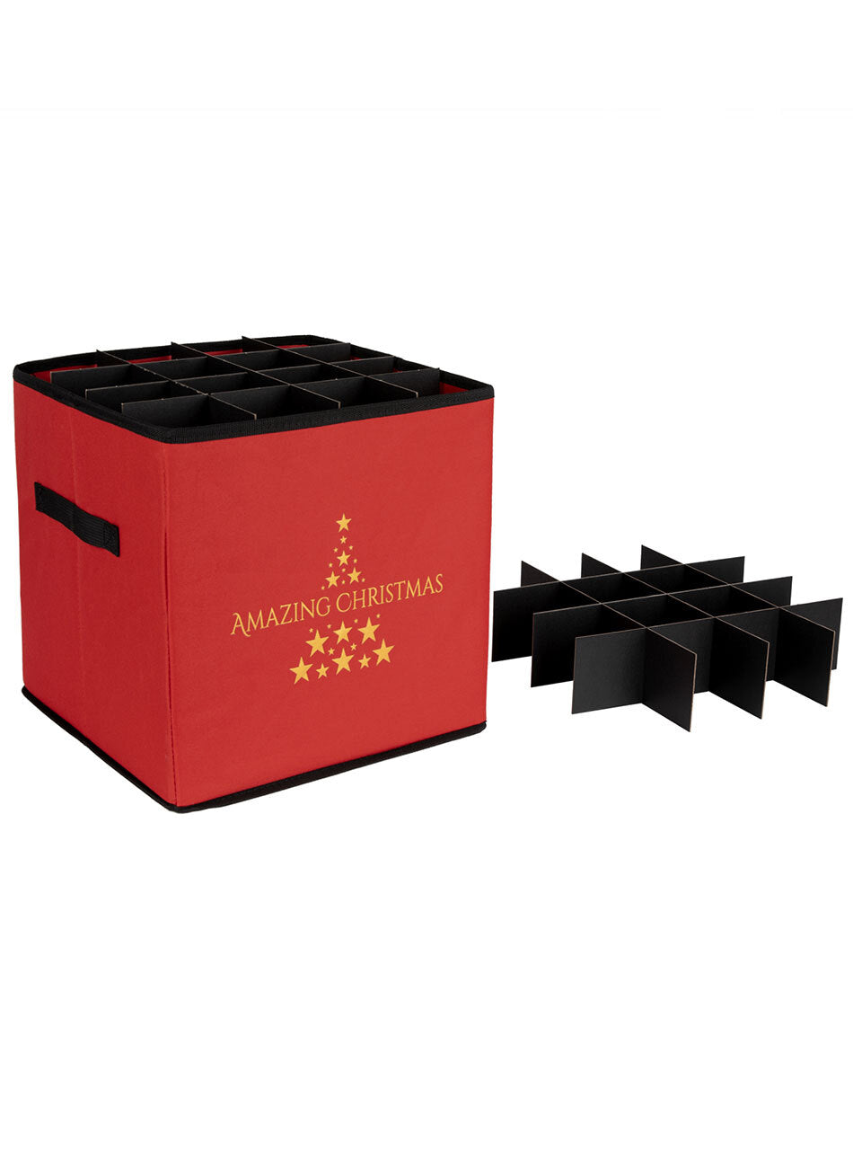 Christmas Bauble Ornament Storage Bag 100mm x 27 Black Trim