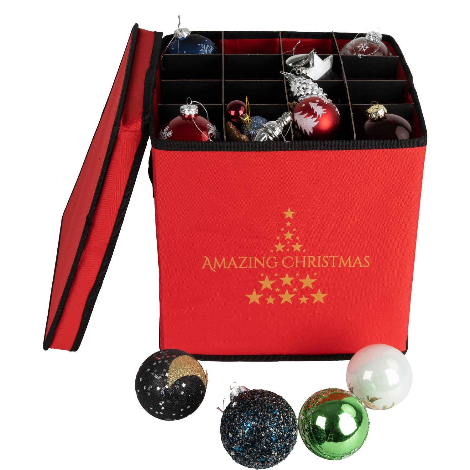 Christmas Bauble Ornament Storage Bag 64 x 70mm with Grey Trim