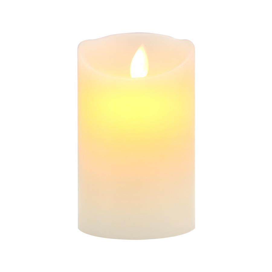 IVORY LED Wax Pillar Candle 12.5cm