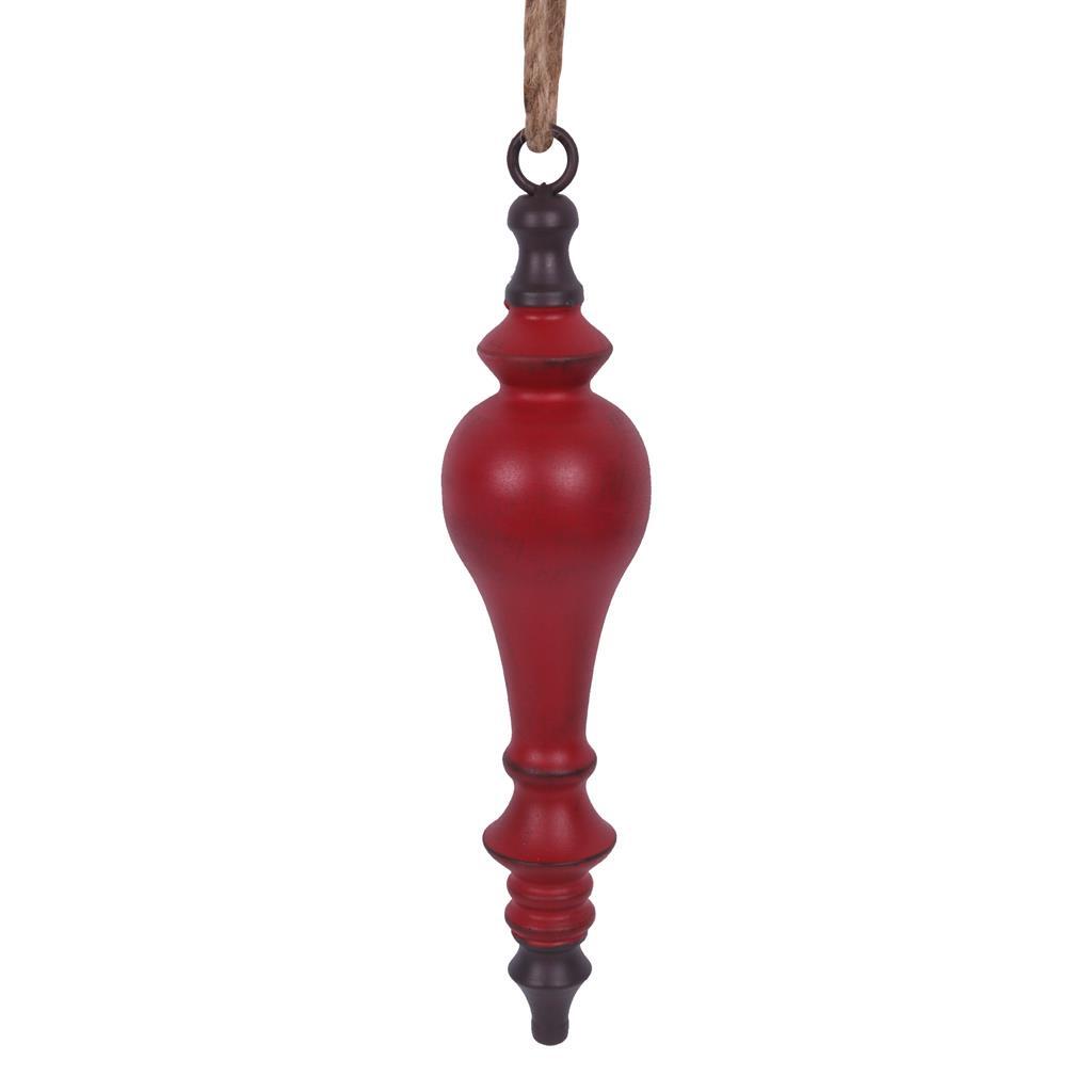 RED METAL HANGING FINIAL 41CM