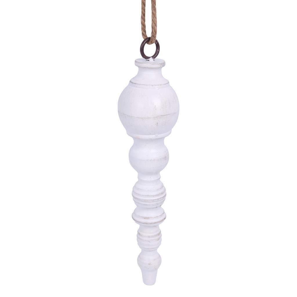 WHITE METAL HANGING FINIAL 35CM