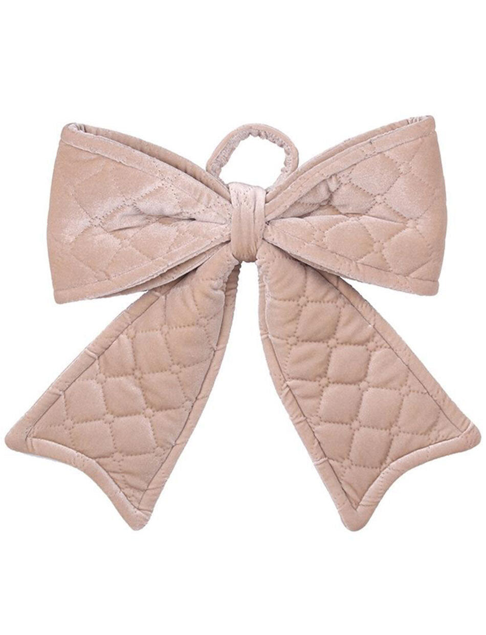 Christmas Tree Bow Champagne Velour 32cm
