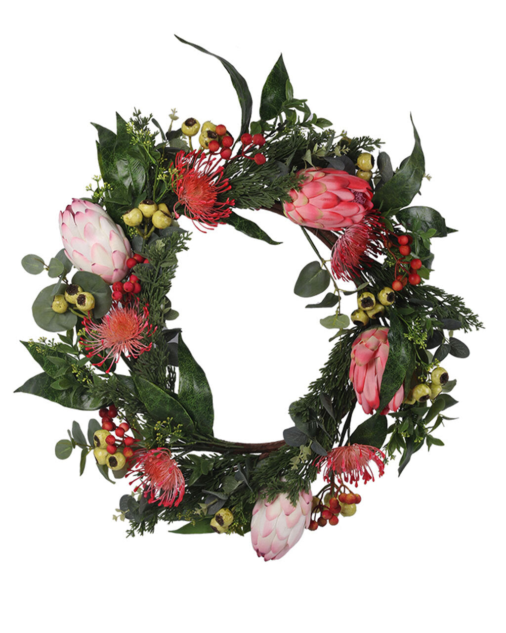 Pink Protea Christmas Wreath 66cm