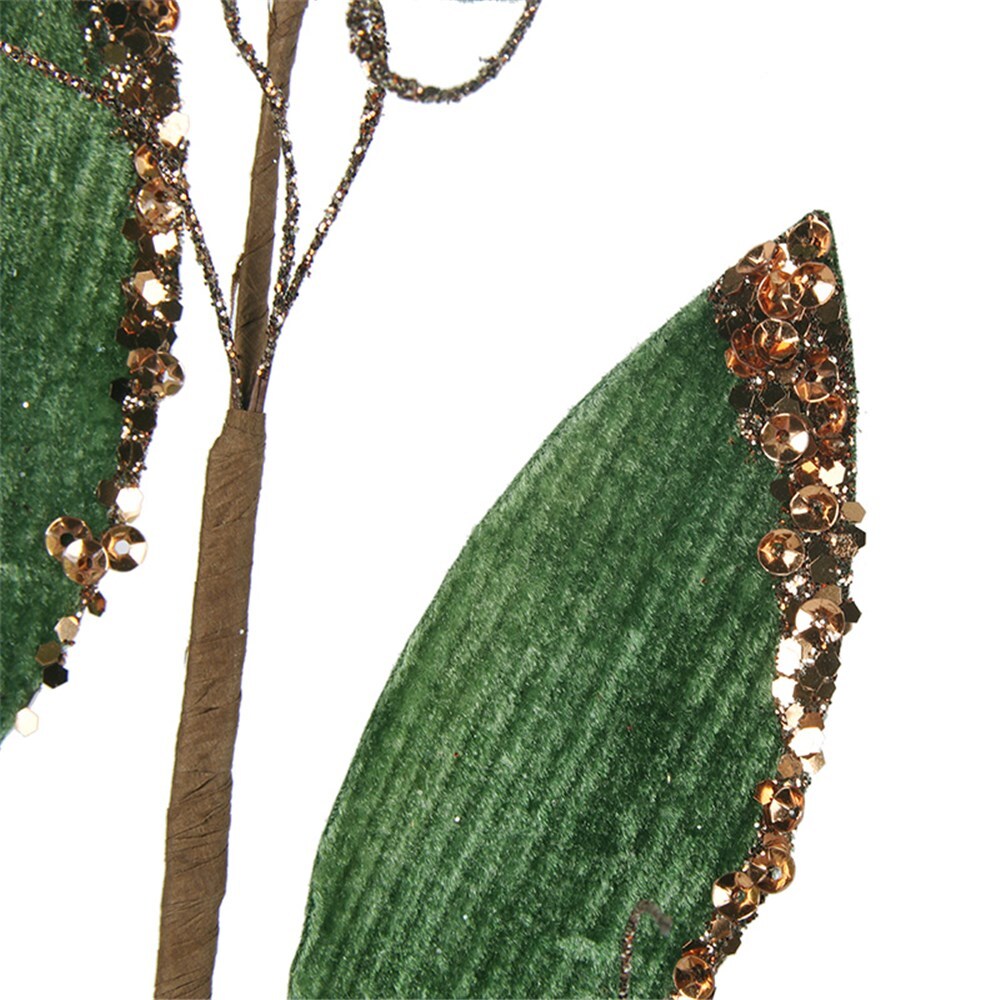 Emerald Green Leaf Pick With Copper Sequin Stem